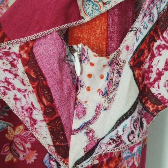 Lapis Boho patchwork fit and flare dress sz lg - Picture 13 of 14